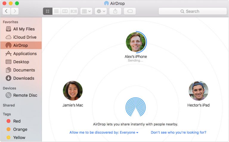 How to airdrop from iphone to mac